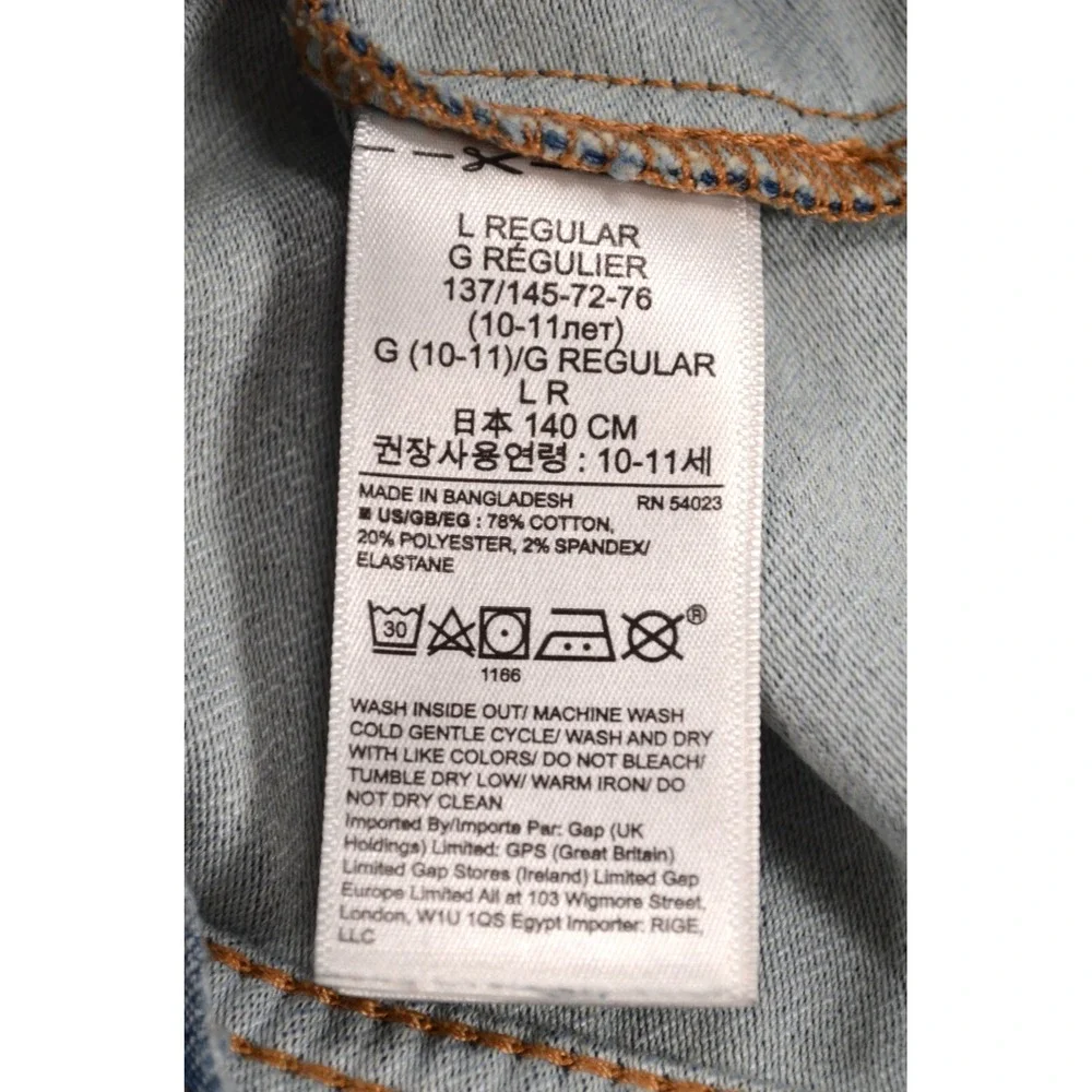 Gap Blue Denim Button Front Trucker Jacket Youth‎ Girls Size L